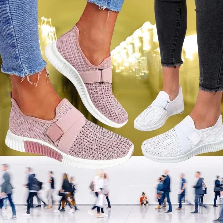 Orthopädische Damenschuhe Slip-on mit Klettverschluss