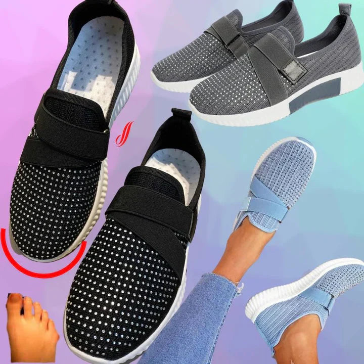 Orthopädische Damenschuhe Slip-on mit Klettverschluss