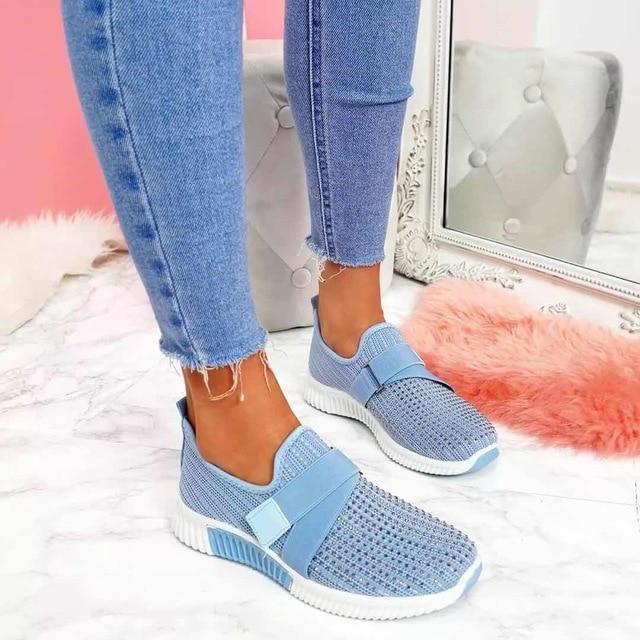 Orthopädische Damenschuhe Slip-on mit Klettverschluss