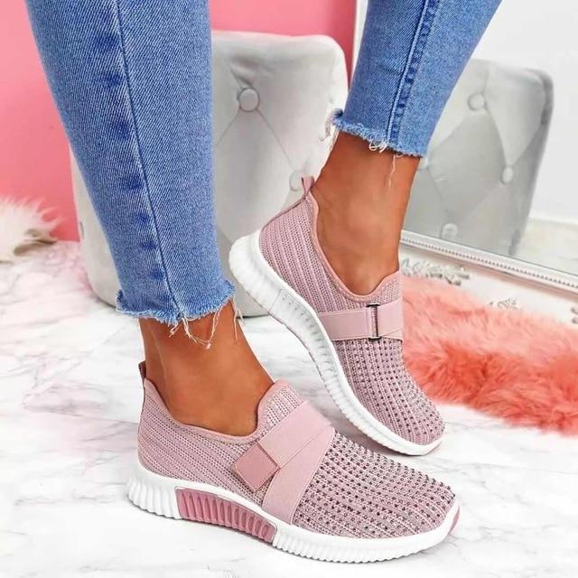Orthopädische Damenschuhe Slip-on mit Klettverschluss