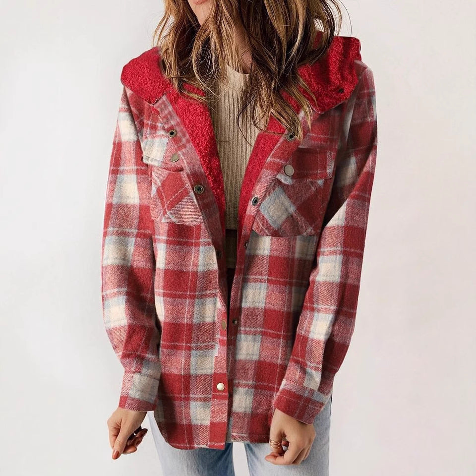 Damen Flanelljacke mit Fleecefutter