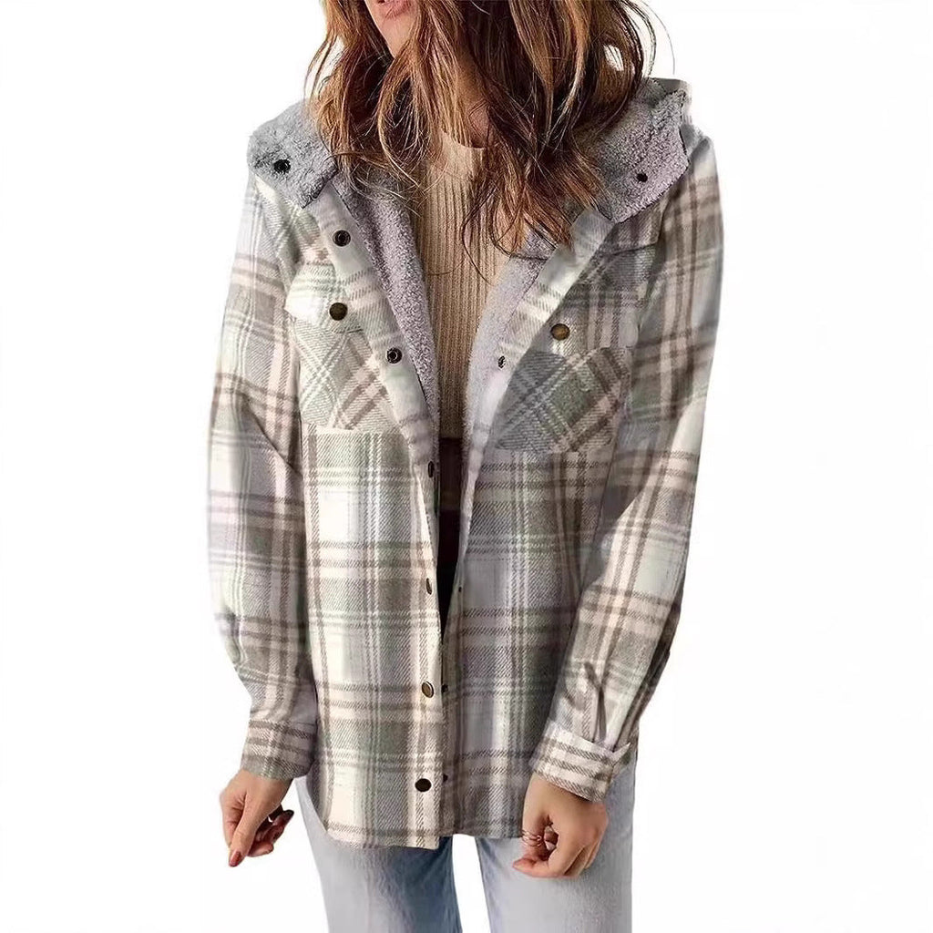 Damen Flanelljacke mit Fleecefutter