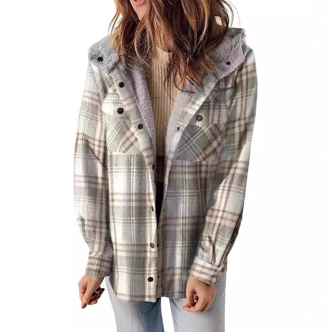 Damen Flanelljacke mit Fleecefutter