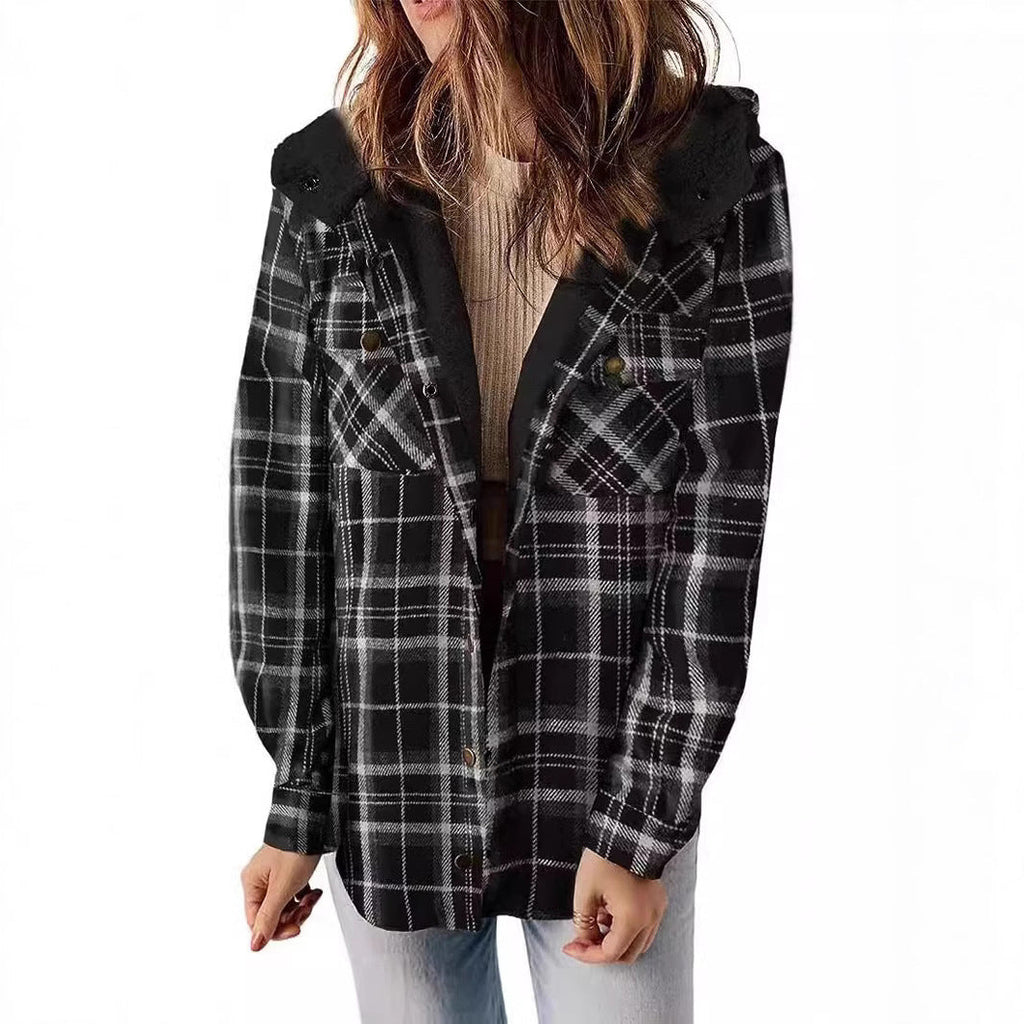 Damen Flanelljacke mit Fleecefutter