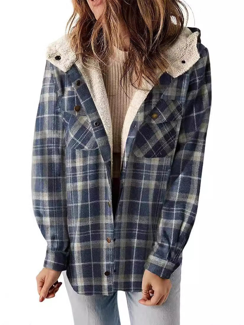 Damen Flanelljacke mit Fleecefutter