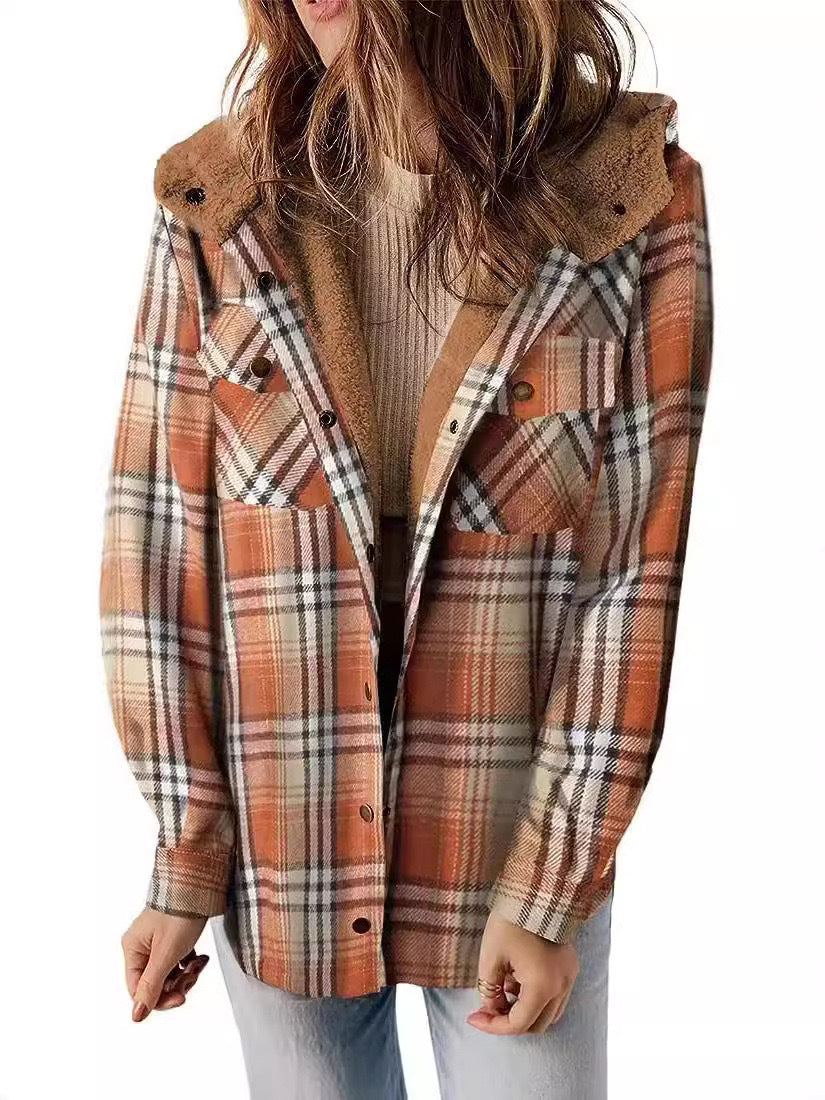 Damen Flanelljacke mit Fleecefutter