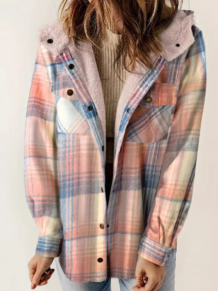 Damen Flanelljacke mit Fleecefutter