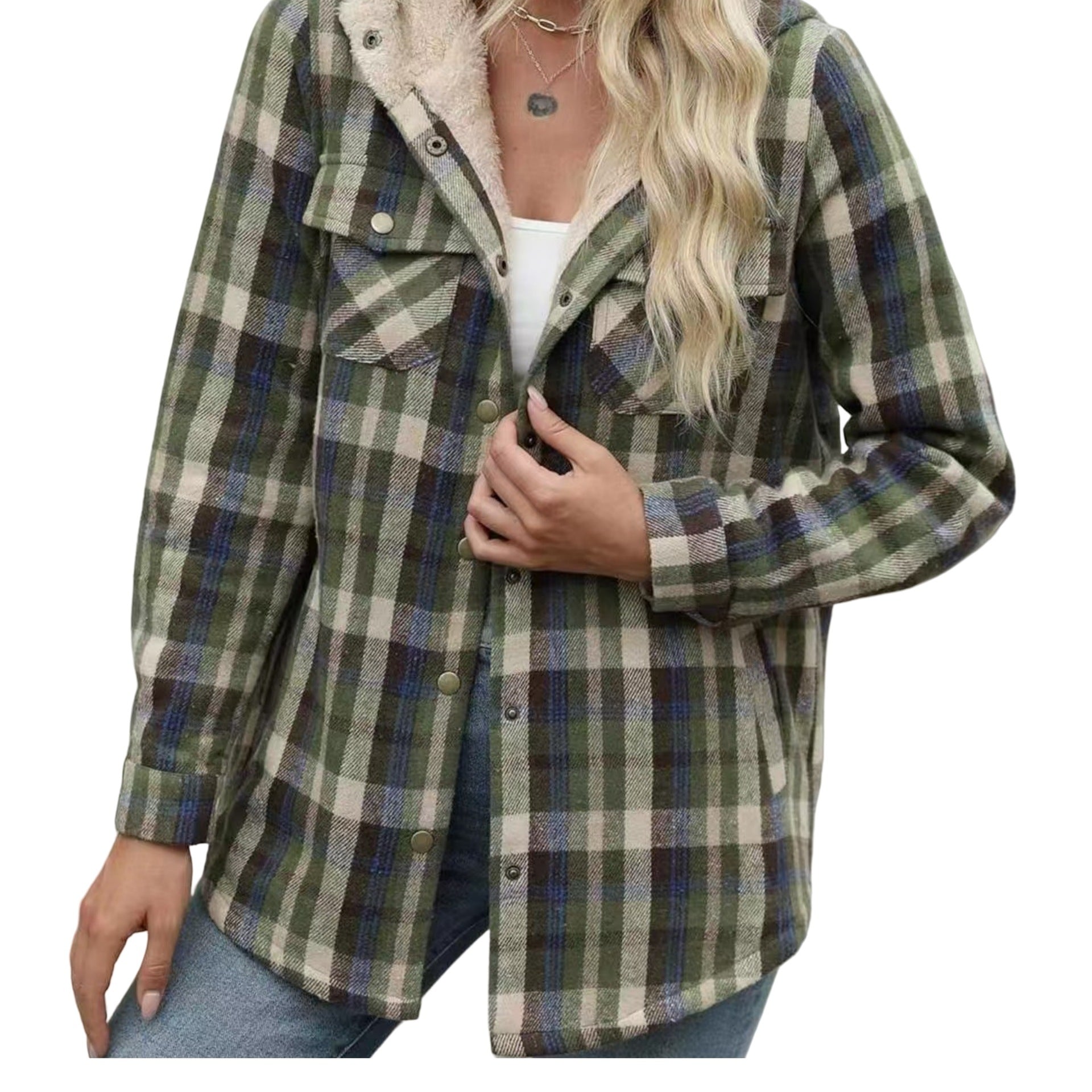 Damen Flanelljacke mit Fleecefutter