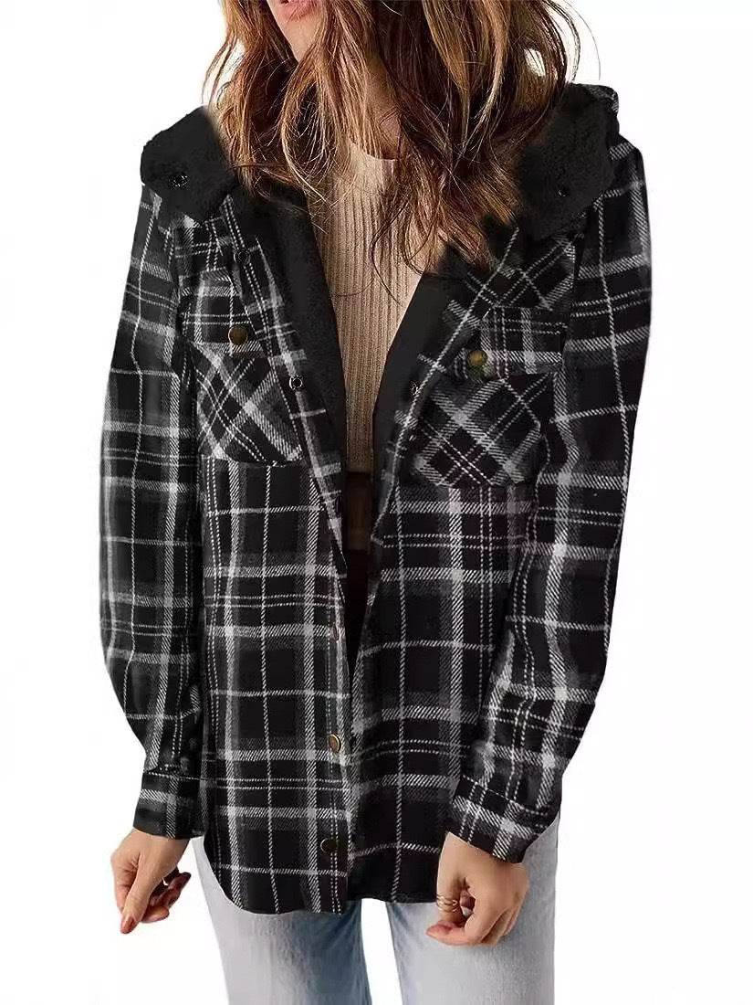 Damen Flanelljacke mit Fleecefutter