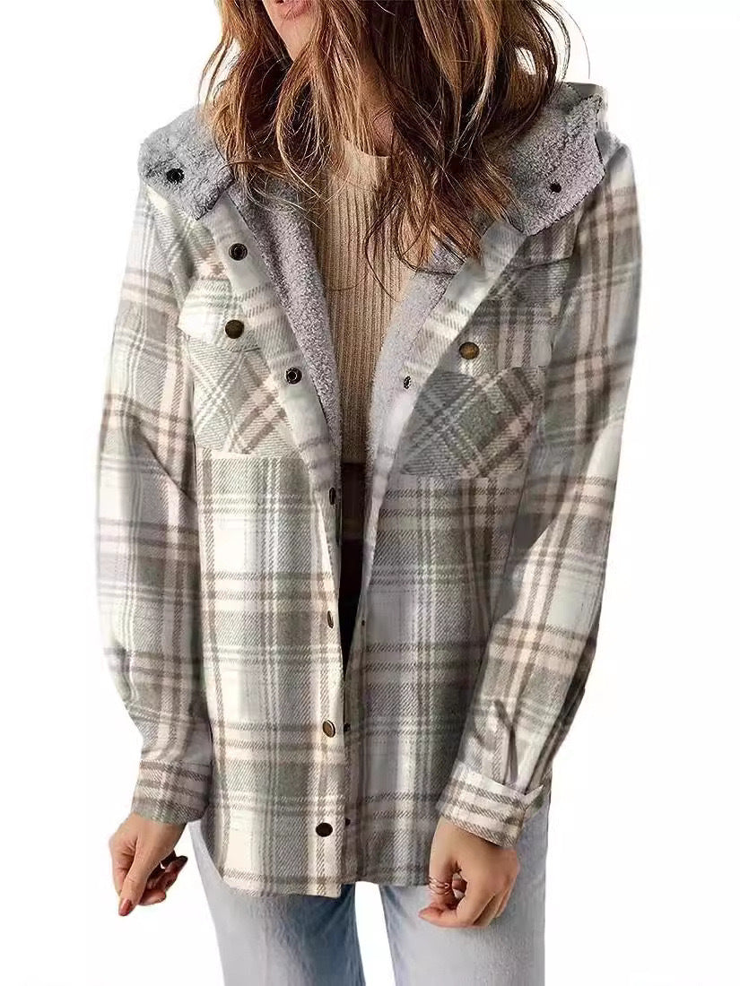 Damen Flanelljacke mit Fleecefutter