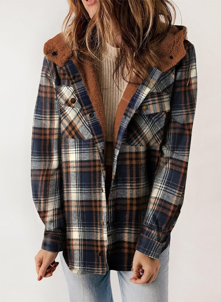 Damen Flanelljacke mit Fleecefutter