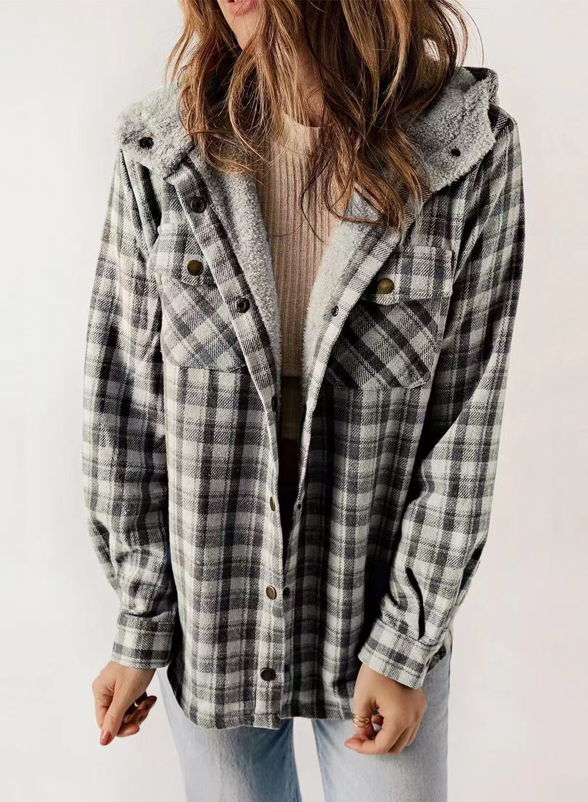 Damen Flanelljacke mit Fleecefutter