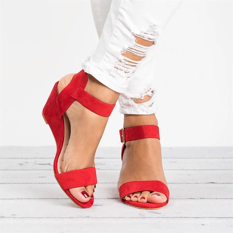Damen Wedge-Sandalen mit Riemchen und komfortablem Fußbett