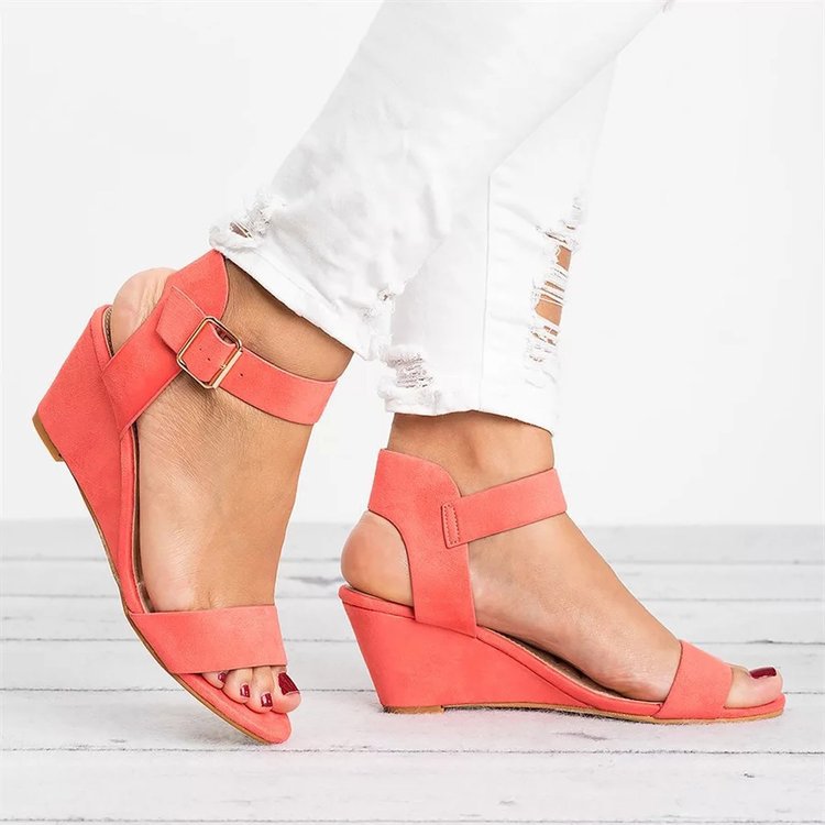Damen Wedge-Sandalen mit Riemchen und komfortablem Fußbett