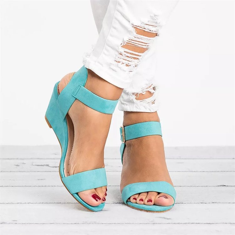 Damen Wedge-Sandalen mit Riemchen und komfortablem Fußbett