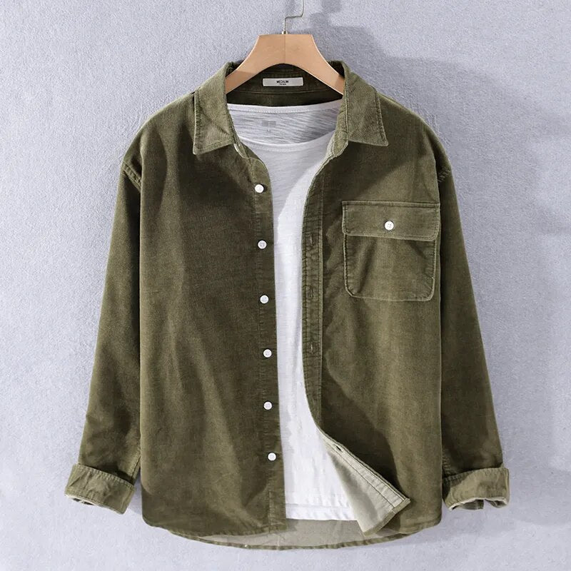 Langarm-Denim Overshirt: Weicher, vielseitiger Herren-Shirt