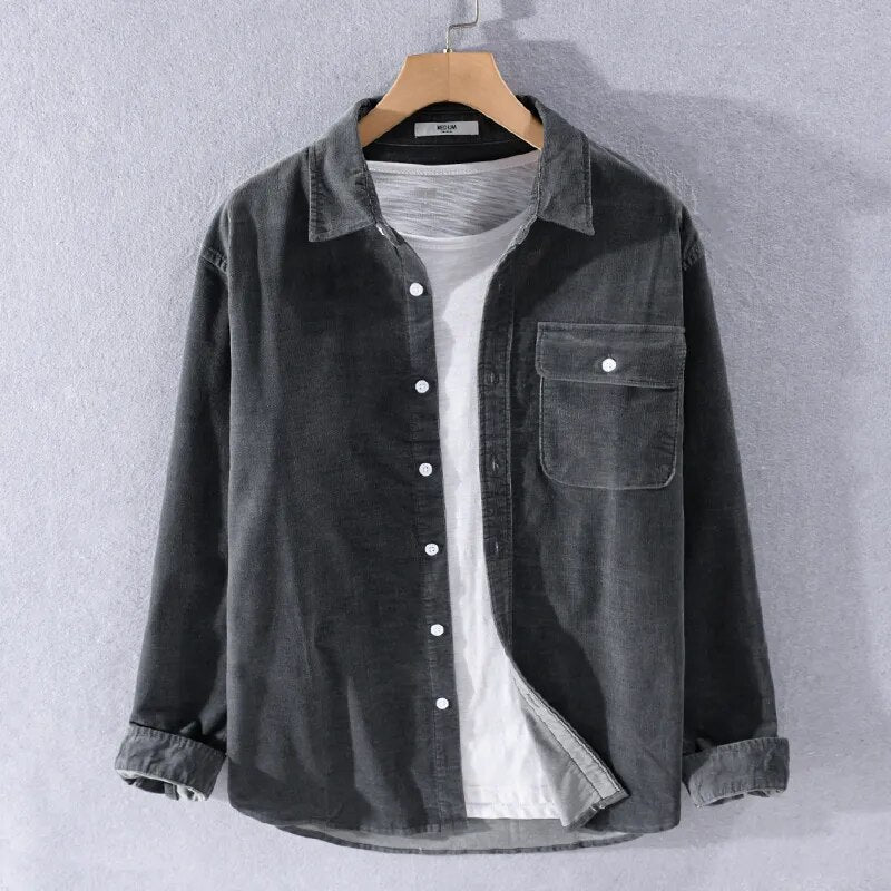 Langarm-Denim Overshirt: Weicher, vielseitiger Herren-Shirt