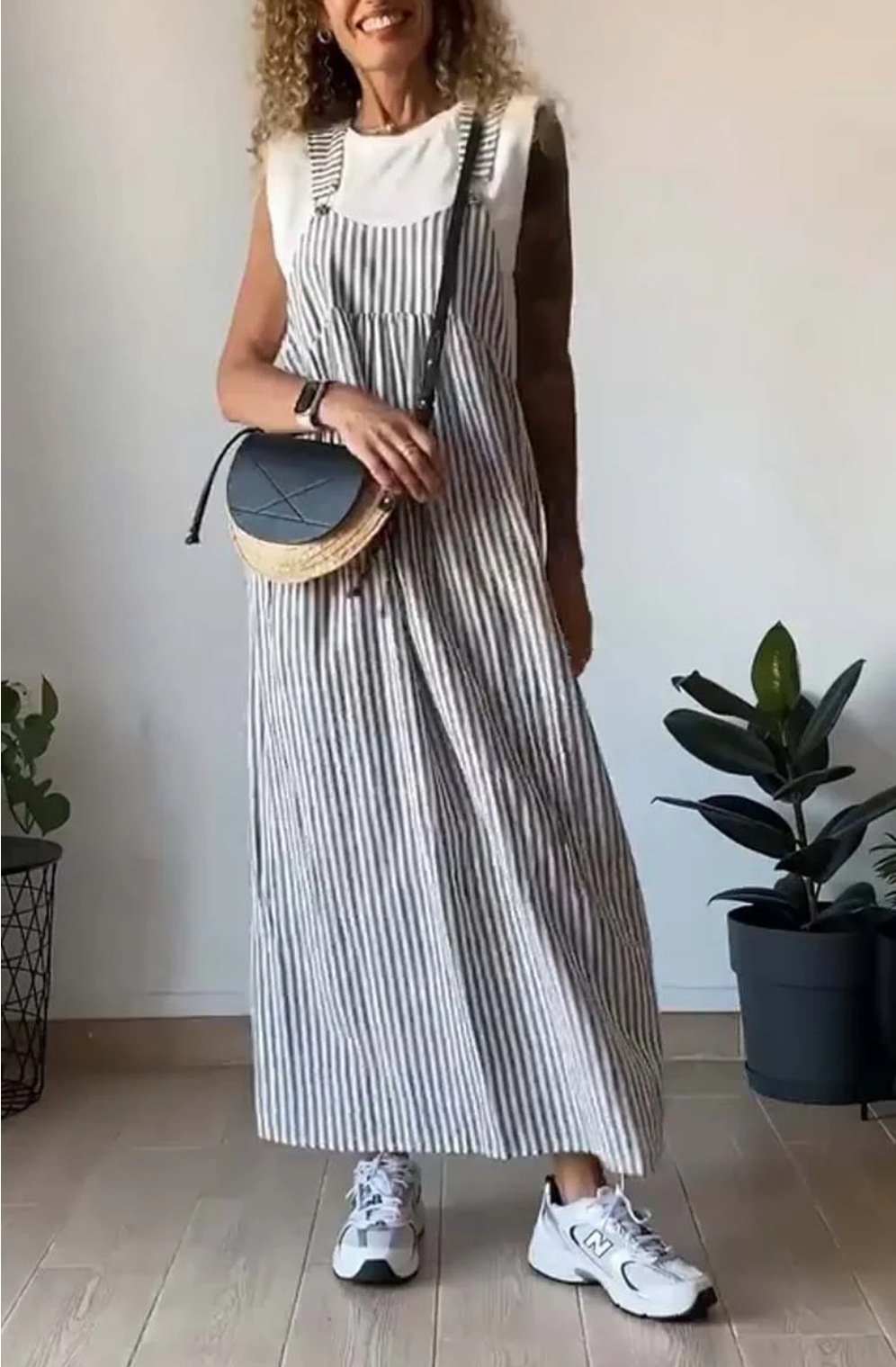 Gestreiftes Casual Overall-Kleid