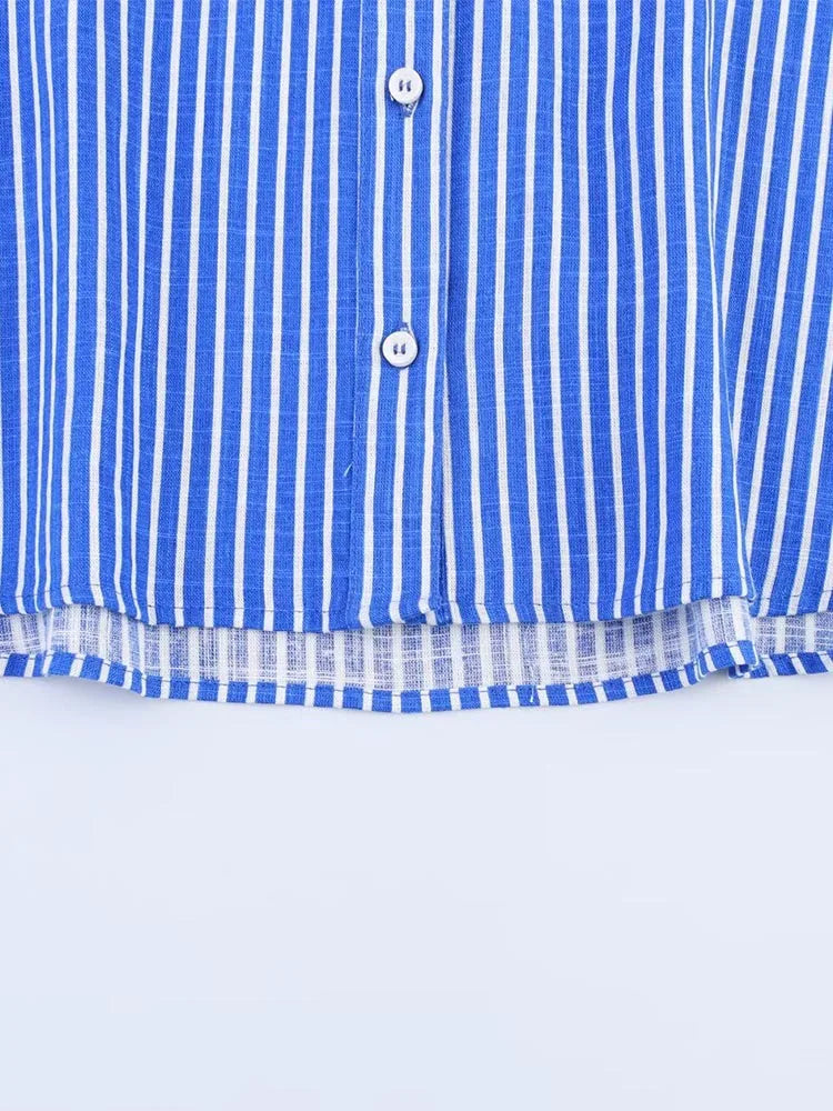 Leinen-Bluse Damen Sommer 2025: Lockerer Schnitt, Streifen, Taschen