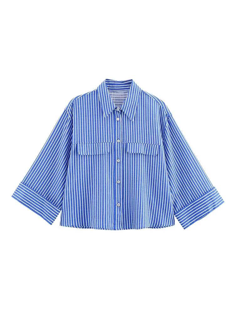 Leinen-Bluse Damen Sommer 2025: Lockerer Schnitt, Streifen, Taschen