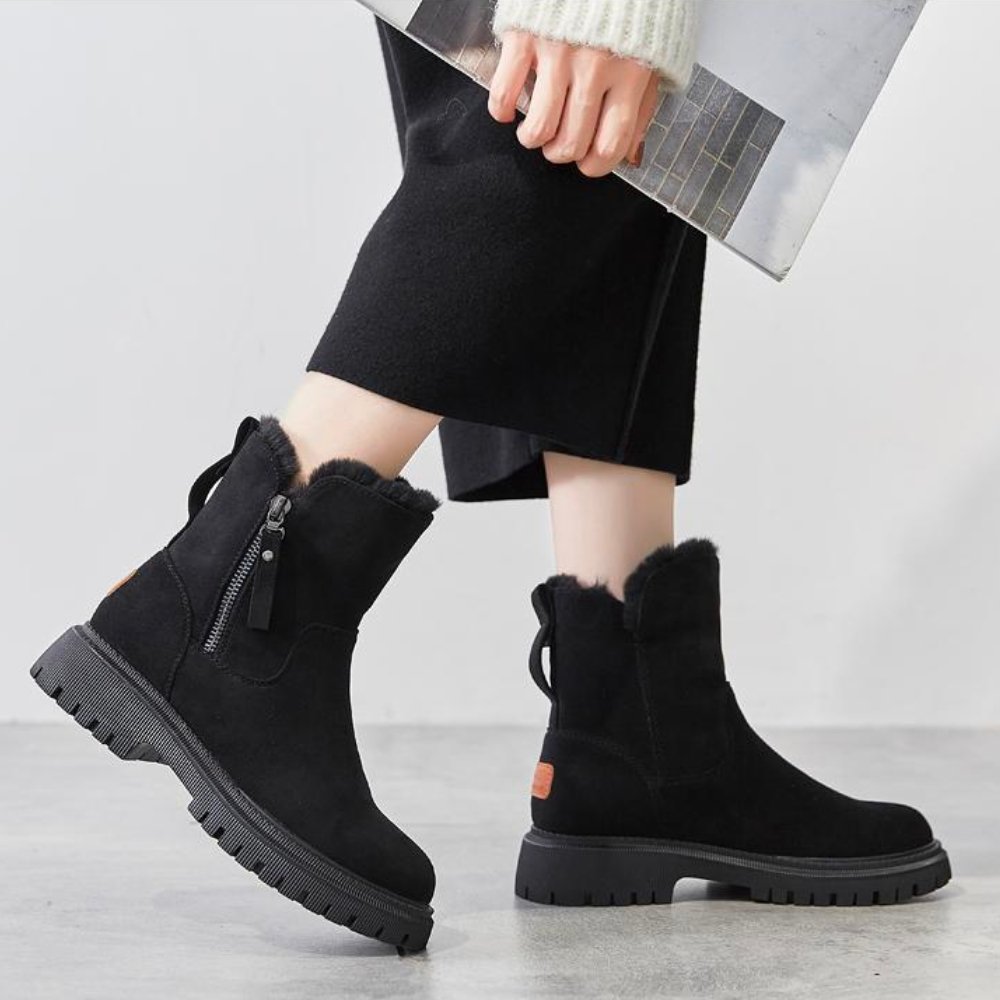 Warme Damen Winterstiefel aus Leder - Wasserdicht & Bequem