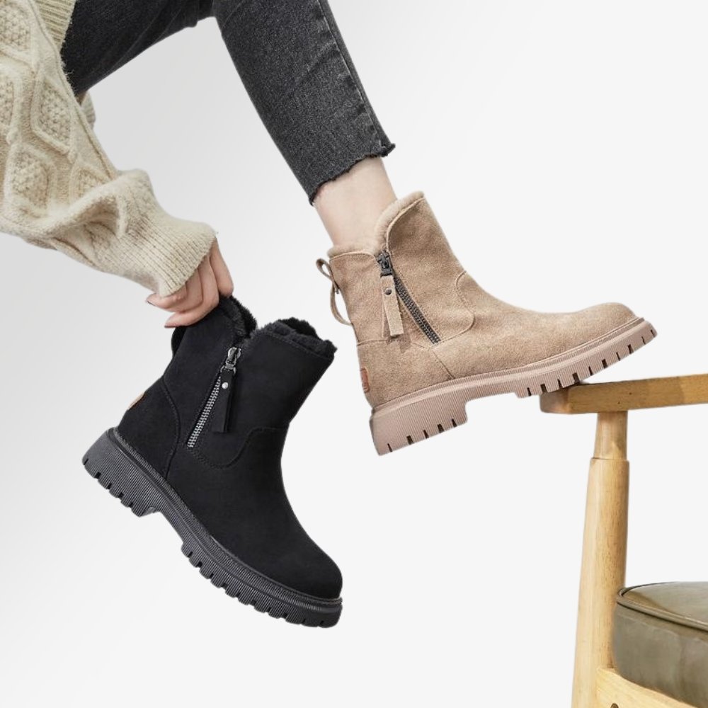 Warme Damen Winterstiefel aus Leder - Wasserdicht & Bequem