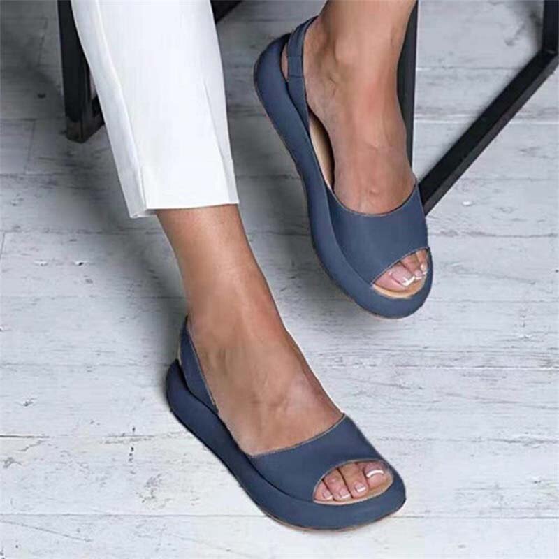 Sommer-Sandaletten Damen Bequeme Fußbett-Sandalen mit Stretchriemen