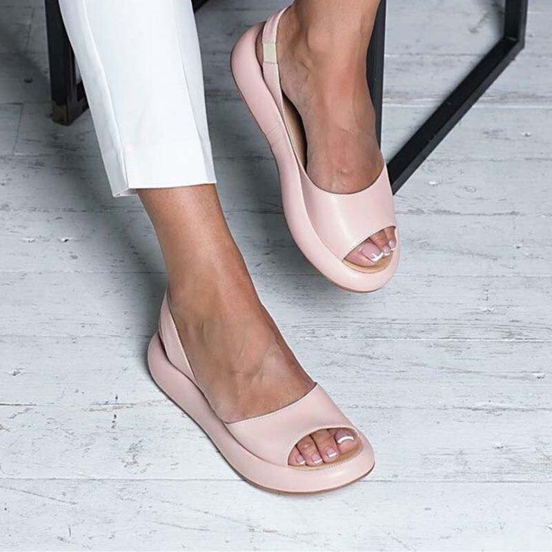 Sommer-Sandaletten Damen Bequeme Fußbett-Sandalen mit Stretchriemen