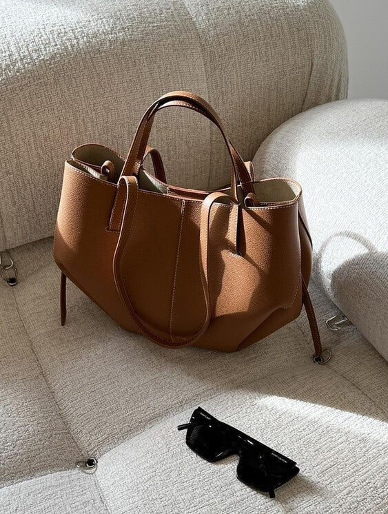 WW - Vintage Tote Bag Damen: Geräumig, Umhängetasche, Leder