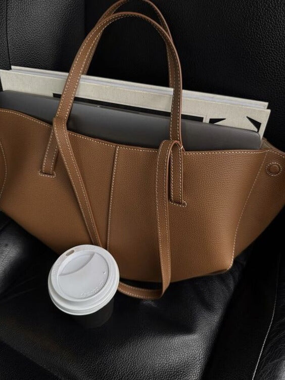 WW - Vintage Tote Bag Damen: Geräumig, Umhängetasche, Leder