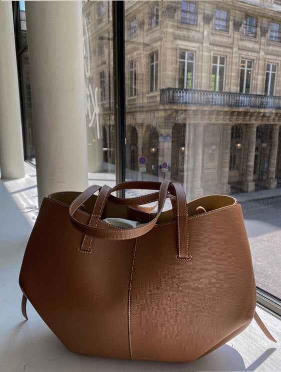 WW - Vintage Tote Bag Damen: Geräumig, Umhängetasche, Leder