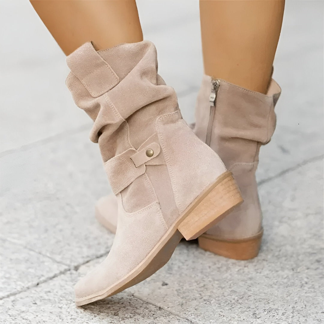 Bequeme Damen-Stiefel aus Kunstleder mit weichem Fußbett